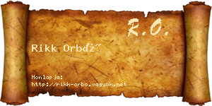 Rikk Orbó névjegykártya